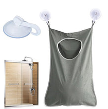 Load image into Gallery viewer, Oxford Fabric Space Saving Door-Hanging Laundry Hamper Bag + 2 Stainless Steel Hooks + 2 Strong Suction Cups for Bedroom, Nursery, Dorm or Closet (Grey)
