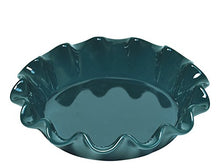 Load image into Gallery viewer, Emile Henry Made In France Blue Stone Ruffled Pie Dish 10.5&quot; X2.5&quot;
