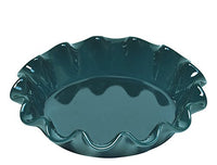 Emile Henry Made In France Blue Stone Ruffled Pie Dish 10.5
