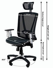 Load image into Gallery viewer, Ergomax MSH112GR Ergonomic Height Adjustable Home Office All Mesh Desk, Lumbar Support &amp; Back Relief Breathable Chair, 53 Inch Max, Grey
