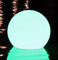 Ovoid: 15 Inch Color Changing LED Light Globe; Wireless, Waterproof and Rechargeable Floating Light for Outdoor Pool, Patio or Pond