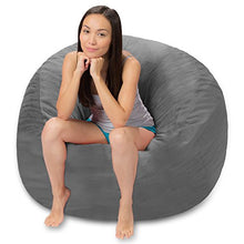 Load image into Gallery viewer, Comfy Sacks 4 ft Memory Foam Bean Bag Chair, Grey Pebble
