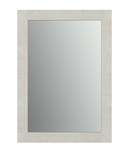 Delta Wall Mount 29 in. x 41 in. Medium (M3) Rectangular Framed Flush Mounting Bathroom Mirror in Stone Mosaic with Standard Glass