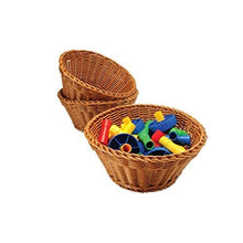 Load image into Gallery viewer, Constructive Playthings Round Plastic Brown Woven Baskets, Set of 3
