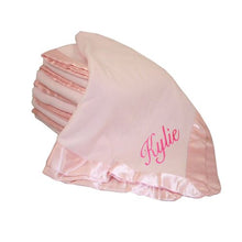 Load image into Gallery viewer, Fastasticdeal Nala Girl Embroidery Microfleece Satin Trim Baby Embroidered Pink Blanket
