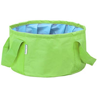 Portable Folding Basin Washbasin Outdoor Camping Trips Foot Bath 10l Bucket (Green)