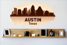 Load image into Gallery viewer, Decals - Austin Texas TX Skyline City View Beautiful Scene Landmarks, Buildings &amp; Water Picture Art Mural Size 24 Inches X 48 Inches - Vinyl Wall Sticker - 22 Colors Available
