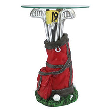 Load image into Gallery viewer, Design Toscano On Par Golf Bag Sculptural Glass-Topped Table,Full Color
