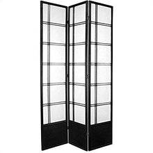 Load image into Gallery viewer, Oriental Furniture 7 ft. Tall Double Cross Shoji Screen - Black - 3 Panels
