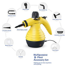 Load image into Gallery viewer, Comforday Multi-Purpose Handheld Pressurized Steam Cleaner with 9-Piece Accessories for Stain Removal, Carpets, Curtains, Car Seats, Kitchen Surface &amp; Much More (Yellow)
