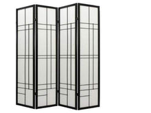 Load image into Gallery viewer, Oriental Furniture 6 ft. Tall Eudes Shoji Screen - Black - 4 Panels
