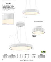 Load image into Gallery viewer, Elk Lighting LC602-10-30 Digby 24W LED Pendant, Matte White
