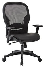 Load image into Gallery viewer, SPACE Seating Breathable Mesh Black Back and Padded Eco Leather Seat, 2-to-1 Synchro Tilt Control, Adjustable Arms and Lumbar Support with Gunmetal Finish Base Managers Chair
