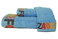 Kassatex Bambini ABC Towel Set, Cool Blue