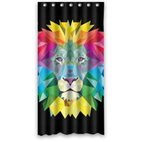 Colorful Triangle Innovative Polygonal Lion - Fashion Personalize Custom Bathroom Shower Curtain Waterproof Polyester Fabric 36(w)x72(h) Rings Included