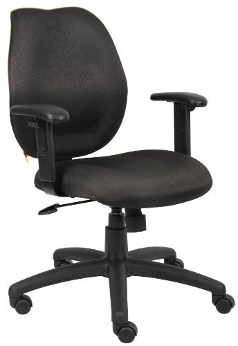 Boss Office Products Any Task Mid-Back Task Chair with Adjustable Arms in Black