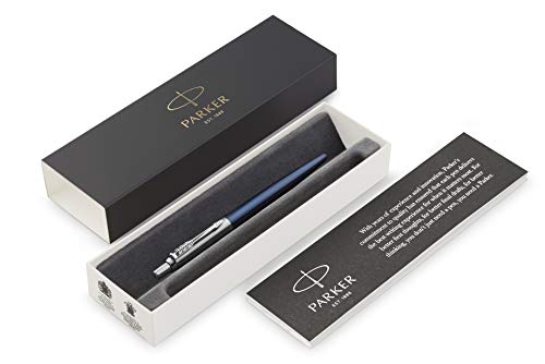 Parker Jotter Ballpoint Pen, Royal Blue with Chrome Trim, Medium Point, Blue Ink, Gift Box
