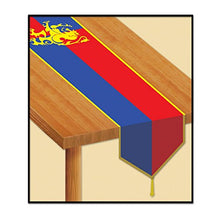 Load image into Gallery viewer, Beistle Club Pack 12 Red and Blue Medieval Party Table Runners 72&quot;
