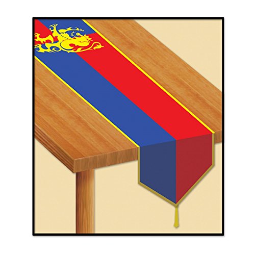 Beistle Club Pack 12 Red and Blue Medieval Party Table Runners 72