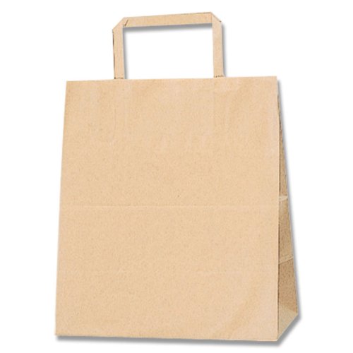 Heiko H25CB 18-2 Handles, Paper Bags, Flat Handles, Unbleached, Craft, 7.1 x 2.4 x 6.5 inches (18 x 6 x 16.5 cm), 50 Sheets