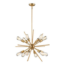 Load image into Gallery viewer, Estelle 12 Light Brass Mid-Century Modern Sputnik Pendant
