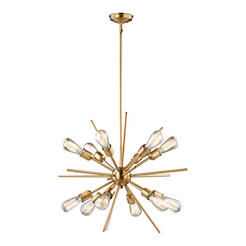 Estelle 12 Light Brass Mid-Century Modern Sputnik Pendant
