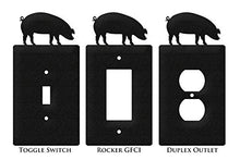 Load image into Gallery viewer, SWEN Products Pig Wall Plate Cover (Single Rocker, Black)
