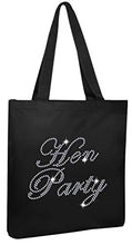 Load image into Gallery viewer, Black Hen Party Luxury Crystal Bride Tote Bag Wedding Party Gift Bag Cotton
