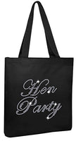 Black Hen Party Luxury Crystal Bride Tote Bag Wedding Party Gift Bag Cotton