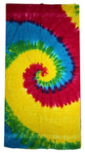 Load image into Gallery viewer, Colortone 30&quot; X 60&quot; Tie Dye Beach Towel Rainbow
