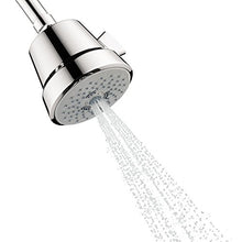 Load image into Gallery viewer, hansgrohe Club 4-inch Showerhead Easy Install Classic 3-Spray Full, Pulsating Massage, Intense Turbo Easy Clean with QuickClean in Chrome, 04500000
