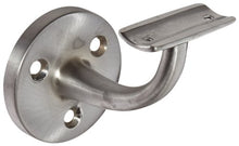 Load image into Gallery viewer, Rockwood 700.26D Brass Hand Rail Bracket with Fasteners for Metal Rail, 2-13/16&quot; Diameter Base, 3-1/2&quot; Projection, Satin Chrome Plated Finish
