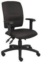 Boss Office Products Multi-Function Fabric Task Chair with Adjustable Arms in Black