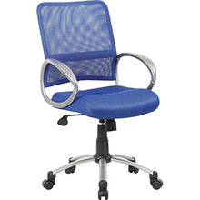 Load image into Gallery viewer, Boss Office Products Mesh Back Task Chair with Pewter Finish in Blue
