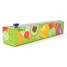 Load image into Gallery viewer, Chicwrap Veggies Refillable Plastic Wrap Dispenser with Slide Cutter and 250&#39; of Professional BPA Free Plastic Wrap
