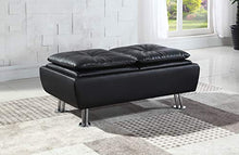 Load image into Gallery viewer, Dilleston Faux Leather Storage Ottoman with Reversible Tray Tops Black

