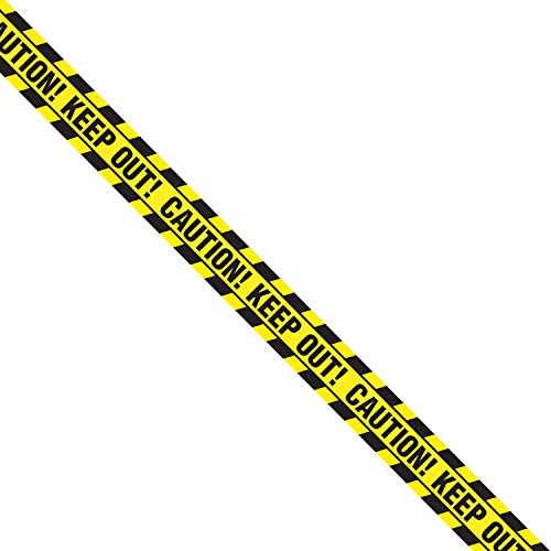Amscan Halloween Plastic Caution Tape, 20', Black/Yellow, 1 Pc
