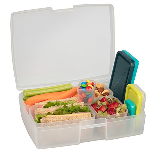 Bentology Leak Proof Bento Lunch Box With 5 Removable Containers, Beach/Multicolor