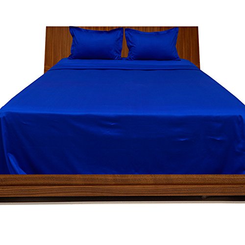 Dreamz Bedding- 450-Thread-Count Egyptian Cotton Bed Sheet Set 26 Inch Extra Deep Pocket Full Bed Size/Double Bed Size, Egyptian Blue/Royal Blue Solid 450TC 100% Cotton Sheet Set