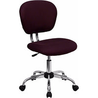 Offex Mid Back Burgundy Mesh Task Chair with Chrome Base