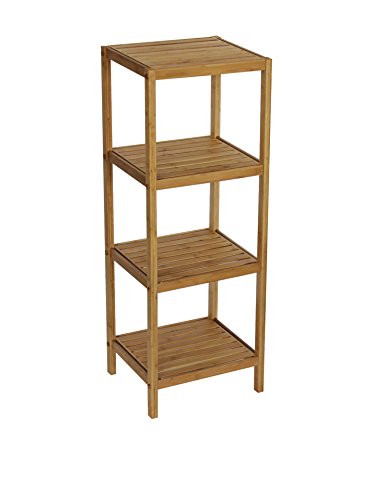 Gallerie Decor Bamboo Natural Spa 4-Shelf Tower Brown