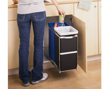 Load image into Gallery viewer, Simplehuman 35 Liter / 9.3 Gallon Dual Compartment Under Counter Kitchen Cabinet Pull Out Recycling
