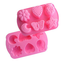 Load image into Gallery viewer, Dealglad 6 Cavity Insects Butterfly Moon Star Shaped 3D Silicone Cake Fondant Chocolate Ice Cube Soap Decorating Baking Tray Mold
