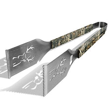Load image into Gallery viewer, Universal Camo Buck Grill-A-Tong Stainless Steel BBQ Tongs
