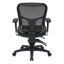 Load image into Gallery viewer, Office Star Breathable ProGrid Back with Leather and Mesh Seat Adjustable Black Managers Chair and Nylon Base
