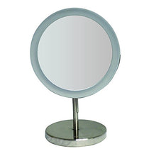 Load image into Gallery viewer, Whitehaus Collection WHMR106-BN Whitehaus Round Freestanding Led 5X Magnified Mirror, Brushed Nickel
