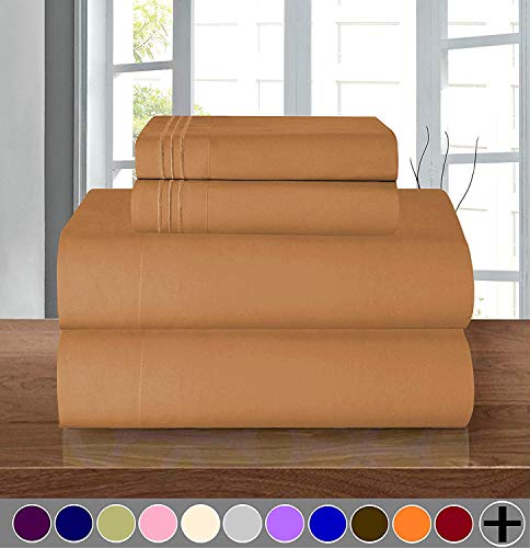 Elegant Comfort Luxury Soft 1500 Thread Count Egyptian 4-Piece Premium Hotel Quality Wrinkle and Fade Resistant Coziest Bedding Set, Easy All Around Elastic Fitted Sheet, Deep Pocket up to 16inch, Que