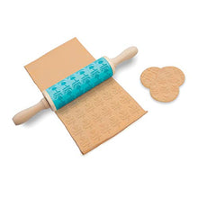 Load image into Gallery viewer, Luckies Of London Personalized Rolling Pin For Baking - Message Embossing Pastry Dough Wooden Roller With 3 Stamps
