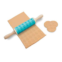 Luckies Of London Personalized Rolling Pin For Baking - Message Embossing Pastry Dough Wooden Roller With 3 Stamps