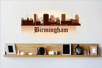 Decals - Birmingham Alabama AL Skyline City View Beautiful Scene Landmarks, Buildings & Water Picture Art Mural Size 24 Inches X 48 Inches - Vinyl Wall Sticker - 22 Colors Available